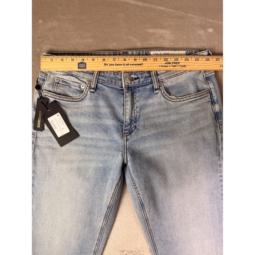 New Rag & Bone Size 28 The Dre Low-Rise Slim Boyfriend Jeans Daphne Blue Denim - Picture 9 of 12